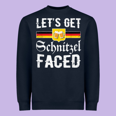 Lets Get Schnitzel Faced Men Women Vintage Oktoberfest T Shirt Heavyweight Sweatshirt Designed By Studioelite