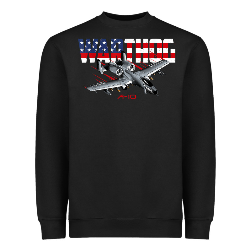Military Airplane A-10 Warthog American Flag Heavyweight Sweatshirt by StudioElite | Teevron