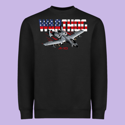 Military Airplane A-10 Warthog American Flag Heavyweight Sweatshirt Designed By Studioelite