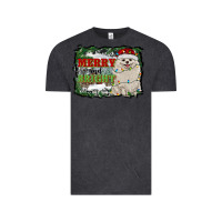 Vintage Black merry and bright pomeranian Vintage Tee - RanaPortraitStore