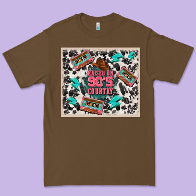 Raised 90's Country Premium Tee Designed By Tumblerdesignbyshophia