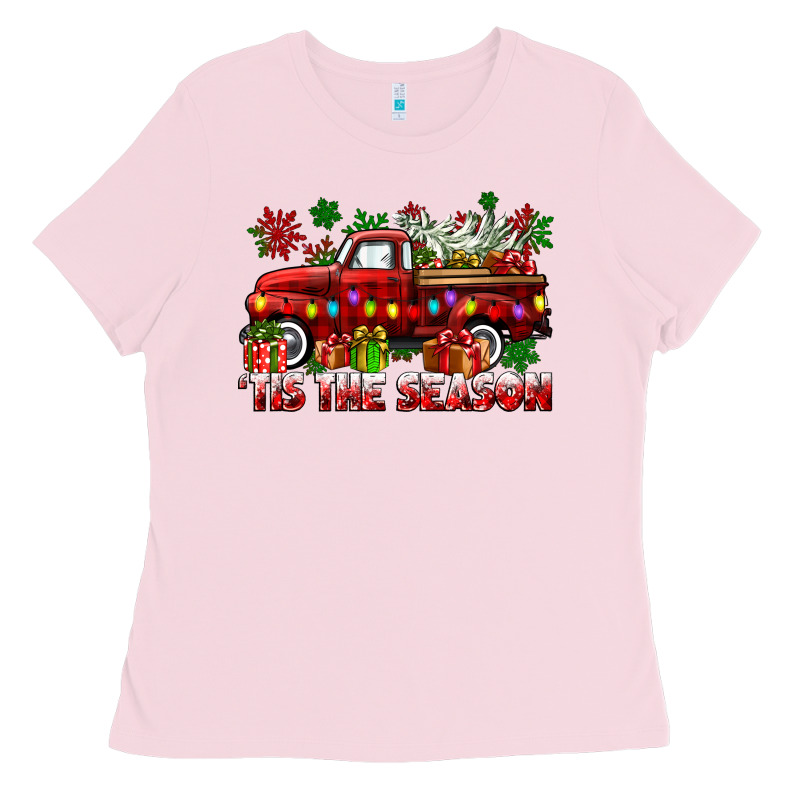 Tis The Season Christmas Truck Ladies Tee by CowGirlArtShop | Teevron