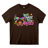 Chocolate Brown 70's made 80's raised afro messy bun Heavy Core Tee - texasbilliewilder