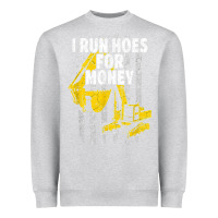 Heather Grey heavy equipment operator i run hoes for money usa flag t shirt Heavyweight Sweatshirt - StudioElite