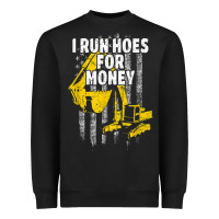 Black heavy equipment operator i run hoes for money usa flag t shirt Heavyweight Sweatshirt - StudioElite