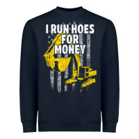 Navy heavy equipment operator i run hoes for money usa flag t shirt Heavyweight Sweatshirt - StudioElite