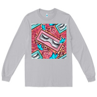 Moon Dust cosmetic fake eyelashes and butterfly with leopard seamless pattern bb Long Sleeve Tee - BundleAndBundleShop