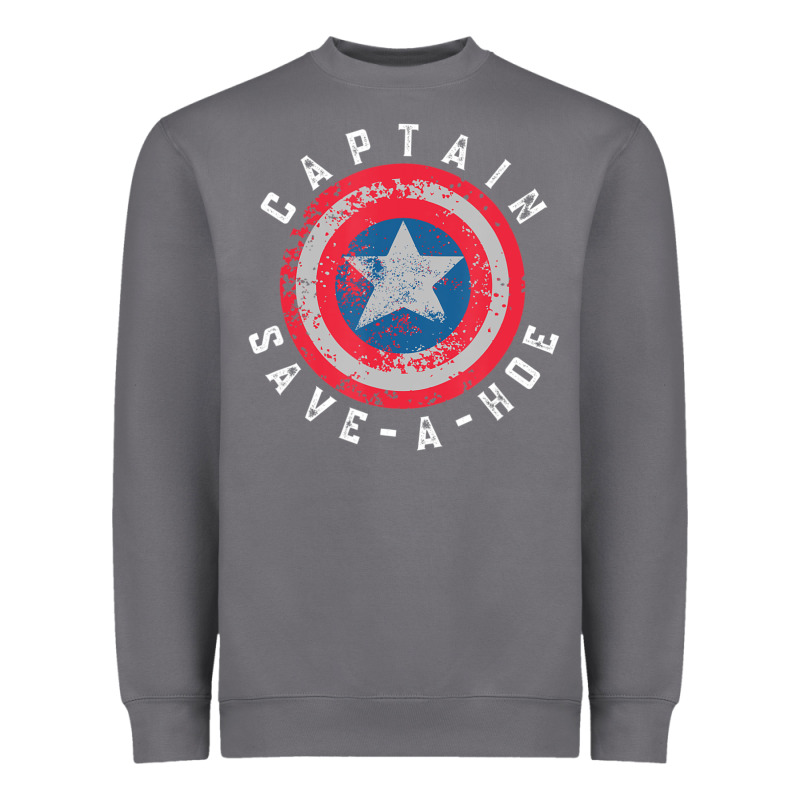 Captain Save-a-hoe Vintage Funny Retro Heavyweight Sweatshirt by StudioElite | Teevron