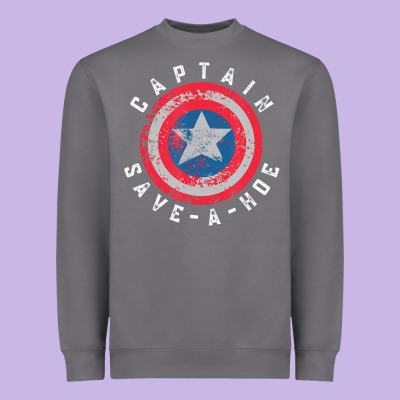 Captain Save-a-hoe Vintage Funny Retro Heavyweight Sweatshirt Designed By Studioelite