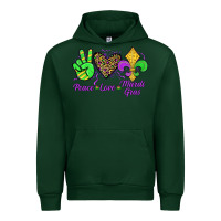 Forest Green peace love mardi gras Urban Hoodie - JahusDesignShop