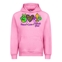 Fuchsia Pink peace love mardi gras Urban Hoodie - JahusDesignShop