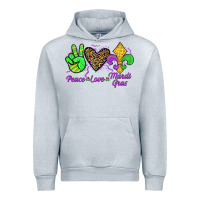 Heather Grey peace love mardi gras Urban Hoodie - JahusDesignShop