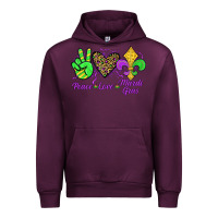 Mauve Wine peace love mardi gras Urban Hoodie - JahusDesignShop
