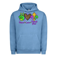Pigment Pebble Blue peace love mardi gras Urban Hoodie - JahusDesignShop