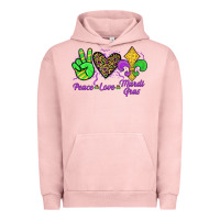 Pigment Salmon peace love mardi gras Urban Hoodie - JahusDesignShop