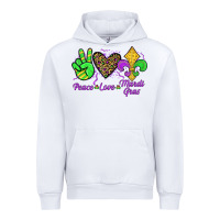 White peace love mardi gras Urban Hoodie - JahusDesignShop