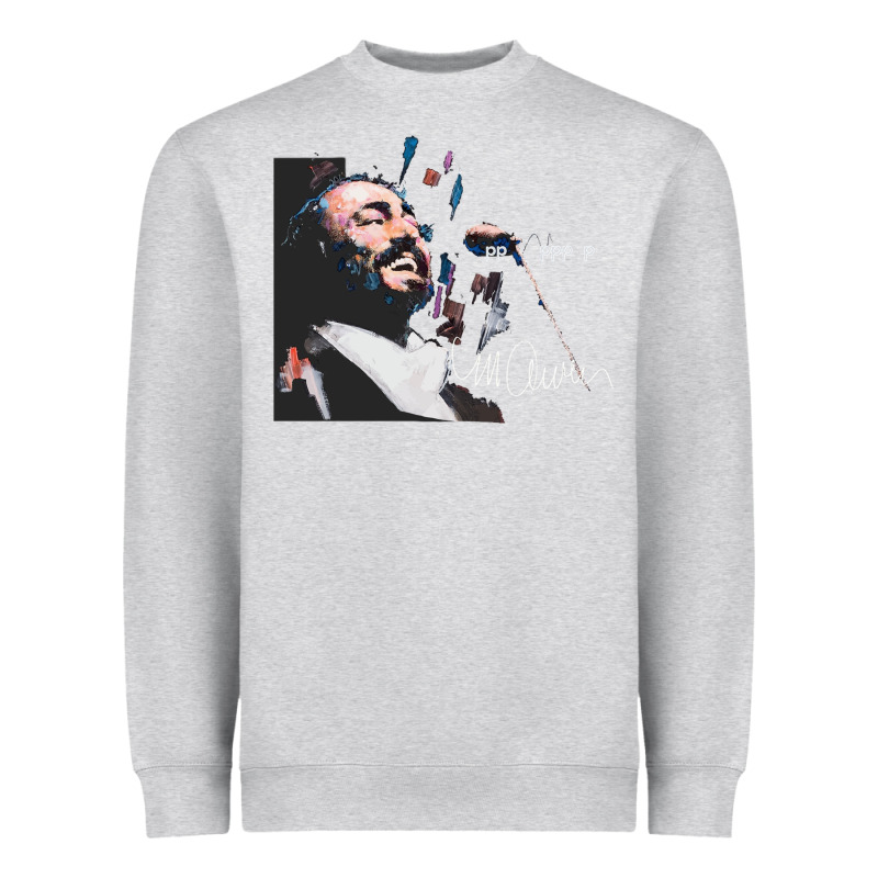 Original Portrait Of Luciano Pavarotti Heavyweight Sweatshirt by StudioElite | Teevron