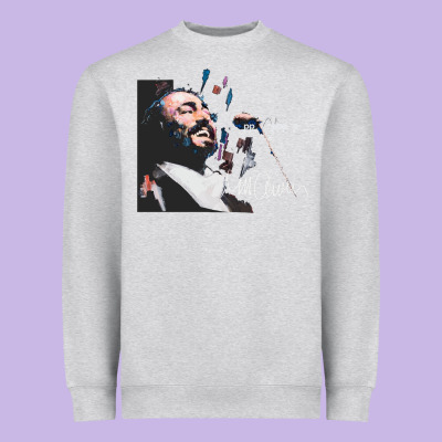Original Portrait Of Luciano Pavarotti Heavyweight Sweatshirt Designed By Studioelite