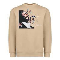 Mushroom Original Portrait of Luciano Pavarotti Heavyweight Sweatshirt - StudioElite