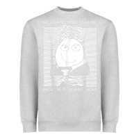 Heather Grey no i don't listen to music because it fuckking suckks t shirt Heavyweight Sweatshirt - StudioElite