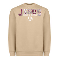 Mushroom Texas A&m Aggies Jesus - Had 12 Men - Patterned Heavyweight Sweatshirt - PixelFlow