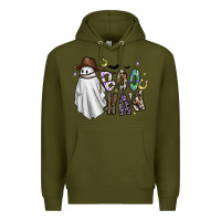 Army Green Boo Haw Premium Hoodie - CowhideDigitalArt
