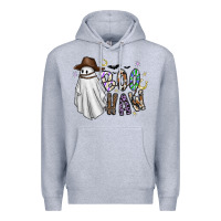 Heather Grey Boo Haw Premium Hoodie - CowhideDigitalArt