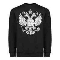 Black russian double headed eagle for a russia fan gift t shirt Heavyweight Sweatshirt - PixelFlow