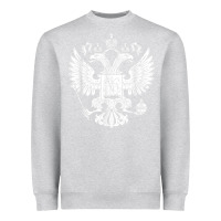 Heather Grey russian double headed eagle for a russia fan gift t shirt Heavyweight Sweatshirt - PixelFlow