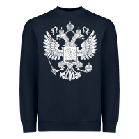 Navy russian double headed eagle for a russia fan gift t shirt Heavyweight Sweatshirt - PixelFlow