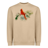 Mushroom wild red cardinal bird long sleeve Heavyweight Sweatshirt - PixelFlow