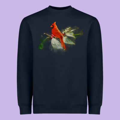 Wild Red Cardinal Bird Long Sleeve Heavyweight Sweatshirt Designed By Pixelflow