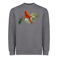 Storm wild red cardinal bird long sleeve Heavyweight Sweatshirt - PixelFlow