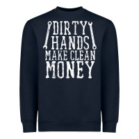 Navy dirty hands make clean money t shirt wrench mechanic gift Heavyweight Sweatshirt - PixelFlow
