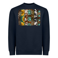 Navy western handdrawn patterns brushstrokes Heavyweight Sweatshirt - BarkalooDesign