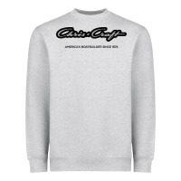 Heather Grey Chris Craft Boats Heavyweight Sweatshirt - PixelFlow