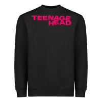 Black Teenage Head Print (Pink) Plain Heavyweight Sweatshirt - PixelFlow