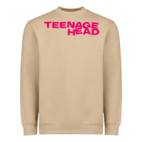 Mushroom Teenage Head Print (Pink) Plain Heavyweight Sweatshirt - PixelFlow