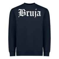 Navy womens bruja old english chola witchy v neck t shirt Heavyweight Sweatshirt - PixelFlow