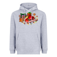 Heather Grey cowgirl hat with gifts and cookies Heavyweight Hoodie - AdoDesignShop