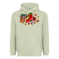 Matcha cowgirl hat with gifts and cookies Heavyweight Hoodie - AdoDesignShop