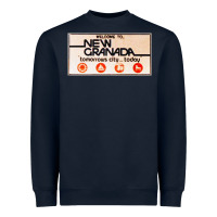 Navy welcome to new granada! Heavyweight Sweatshirt - PixelFlow