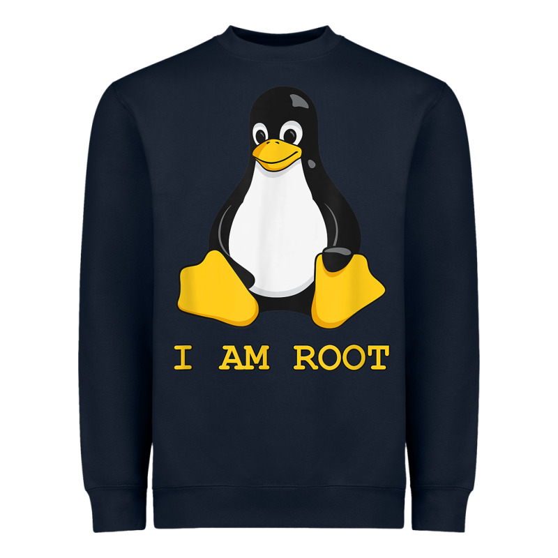 Linux Mascot Tux The Penguin I Am Root Tshirt Men Women Kids Heavyweight Sweatshirt by PixelFlow | Teevron