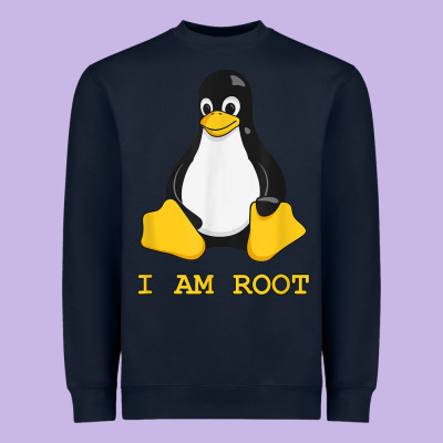 Linux Mascot Tux The Penguin I Am Root Tshirt Men Women Kids Heavyweight Sweatshirt Designed By Pixelflow