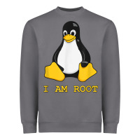 Storm Linux Mascot Tux the Penguin I Am Root TShirt Men Women Kids Heavyweight Sweatshirt - PixelFlow