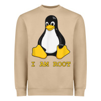 Mushroom Linux Mascot Tux the Penguin I Am Root TShirt Men Women Kids Heavyweight Sweatshirt - PixelFlow