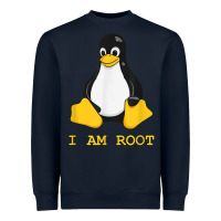 Linux Mascot Tux The Penguin I Am Root Tshirt Men Women Kids Heavyweight Sweatshirt | Teevron