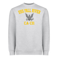 Heather Grey uss fall river ca 131 Heavyweight Sweatshirt - PixelFlow