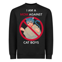 Black i am a mom against cat boys Heavyweight Sweatshirt - PixelFlow