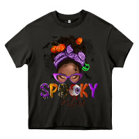 Asphalt Spooky vibes afro messy bun Heavy Core Tee - NancyCooperArtShop